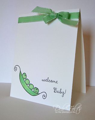 Welcome baby!
A single layer card made with heavy weight card stock and Copic markers.  
Keywords: sweet4babies