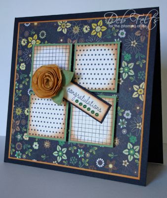 Congratulations!
I used two of the backgrounds from backgrounds2build plus a sentiment from sweet4babies to make this card.  I have been on a rolled flower kick lately and really love how this turned out!
