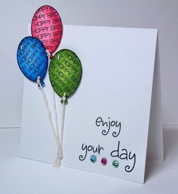 Enjoy your day!
I combined birthday balloons (happyBd2you) with the text from sentiments4circles for a simple birthday card.
Keywords: happyBday2you