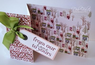 Gift Tag
The inspiration for this z-fold card came from the designer paper...to me it looked like a vintage wallpaper print, so I thought the sentiment was especially appropriate.
