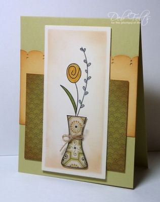 "Enamel" vase
Paper pieced vase with a sparkly flower and fuzzy (sparkly fluff) pussy willow.
