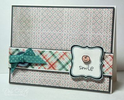 Smile!
A sentiment from Flowers2Share and frame from Monogram2Build, paired with an adorable baby face from Sweet4Babies.
