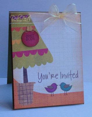 You're invited!
This designer paper of a pretty Christmas tree made the perfect backdrop for these little birdies from hearts2love!  The sentiments are from invite2create and hearts2love, and the ornament hanger is from monogram2build.
Keywords: invite2create hearts2love