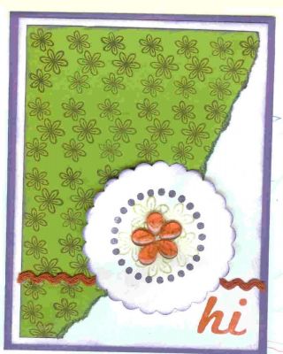 hi card 
(used tear drops for flower)
