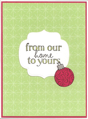 Inside: have a holly jolly Christmas
Just got my stamp set and loved it so I had to start making Christmas cards right away. I used a Spellbinders die for this quick & easy card. Thanks Stephanie!
