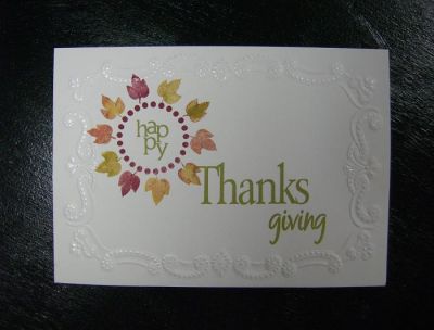 All stamps are from Stamps of Life Thanks2Fall set, except the dotted circle which is from the Back2Basics set. 
