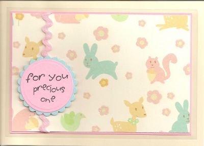 Precious Girl
I created this baby girl card using the free stamp set that came with this month's happy2beCircles set. Love the playful font!

