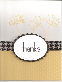 A Simple Thanks
A quick & east card using the dandelion & thanks stamp from this month's fantastic set. 
