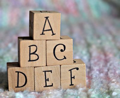 Letter Blocks
I took wooden 1.5" blocks and stamped the alphabet onto them.  The first block had A B C D E F, the second block had B C D E F G, the third had C D E F G H, and so on so that there 6 blocks of each letter.
Keywords: funky4bigABC