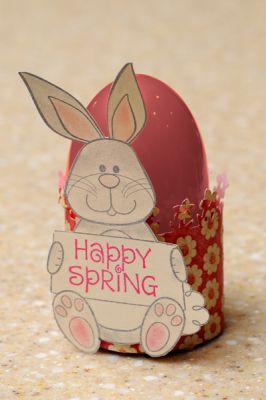 Egg Cup
Bunny4Easter set, I stamped and chalked the bunny.

Martha Stewart flower border punch
DP by Zoe Pearn
