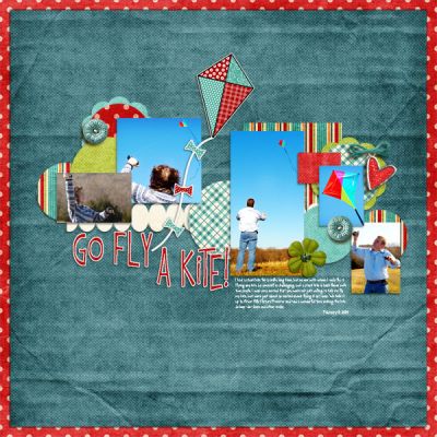 Go Fly a Kite!Digital scrapbook page
Kites2Fly digital brushes
Zoe Pearn Close to my Heart digital kit
Inspired by Novita template by Darcy Baldwin
CK Tall Type font
