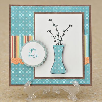 You Rock
paper from Here Comes Trouble digital scrapbook kit by Kristin Cronin-Barrow
the vase and branches are digital stamps

