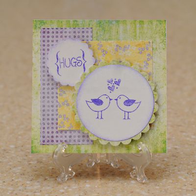 {Hugs} card
Oh Baby Girl digital kit by Basic Grey
