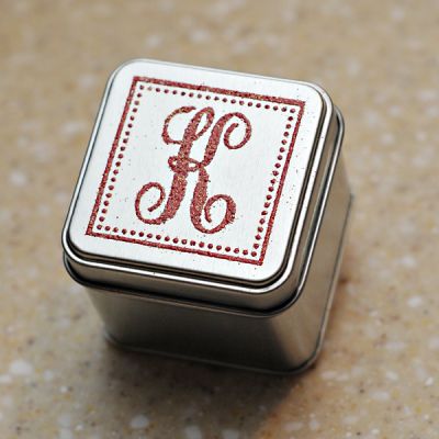 Silver Box
Monogram2Build and Alpha4Monogram

ColorBox scarlet ink
red embossing powder
