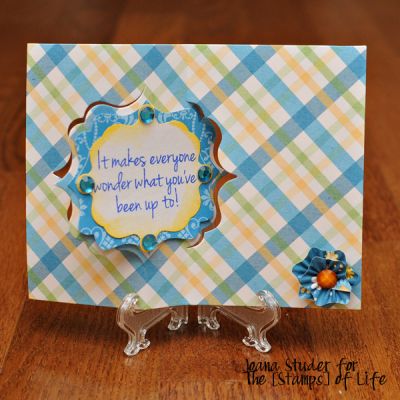 Smile!-inside the card
Faces4Stamps
Blueberry & Banana inks
Flip Its fancy label die
Sizzix Framelets Fancy Label dies

Gemstones by The Paper Studio
