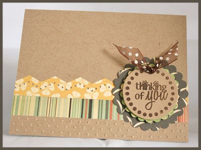 Thinking of you Card by Jennifer Wuthrich
I am just loving these stamps!  I have never really been that into stamping and I love how easy these are to use and how they work together so nice!  I can't wait to get the Oct. Set!
