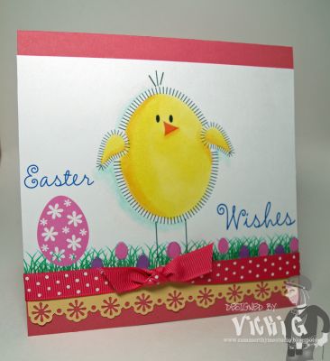 Big Chickie Easter
I made this card with the Brushes from Eggs4Easter. This allowed me to make the Chick much larger and the main focal point on the card
Keywords: Eggs4Easter
