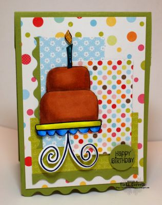 Wavy Birthday
I used the wavy border dies to create the fun edges on the layers and as well, a wavy bottom!
Keywords: cake2build , minis4circles