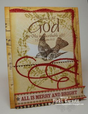 Clean and Simple Christmas
Apart from the sentiment, there is no stamping in this card. I love this MME Lost and Found Christmas Paper, there are so many possibilities for gorgeous cards and layouts.
Keywords: Christmas4him