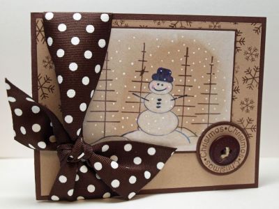 Rustic Snowman
It's fun to use Chalk on a Kraft Cardstock Base!
