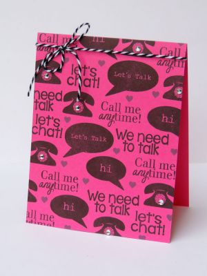 *We Need To Talk!
Love the smooth stamping surface of the new Guava cardstock!!!
Keywords: talk4phone