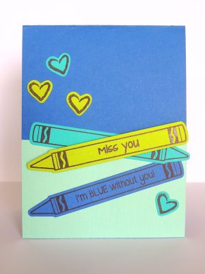 *Blue crayons
