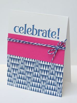 Celebrate
I used the banner to create a fun background on this card. 
Keywords: born2party