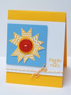 *Banner Sunshine
The banners make a fun sunshine shape too, when placed behind a button! :)
