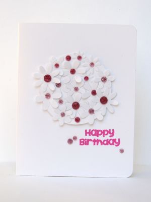 *White flower birthday card
