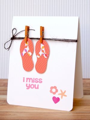 *I Miss You flip flop card
