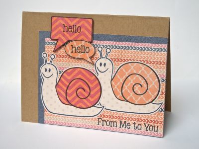 Hello Hello!
word bubbles are from the talk2me set. I stamped these snails on patterned paper from Close To My Heart
Keywords: talk2me
