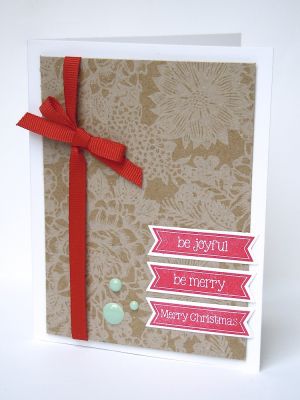 *Christmas banner trio
DCWV patterned cardstock, and the cute little sentiments from this set! 
