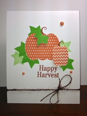 *Happy Harvest
I did a combination of paper-piecing and masking to create this pumpkin scene!
