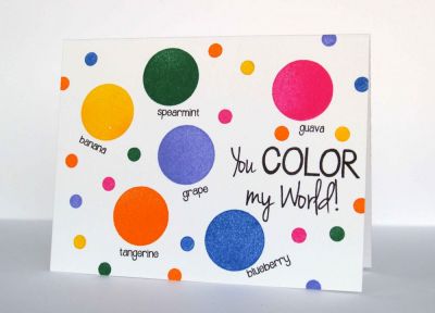 You Color My World
I used the circles from Back2Basics to create this polka-dotty card!
Keywords: words4crayons