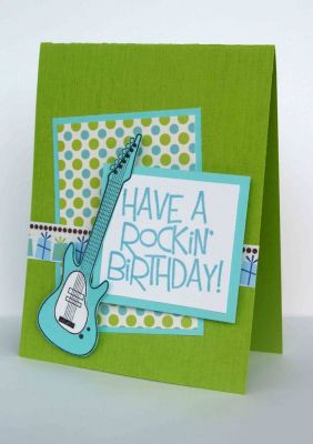 Rockin' Birthday
Jillibean Soup papers, Discount Cardstock, and the fabulous guitars2play stamp set! :)
Keywords: guitars2play