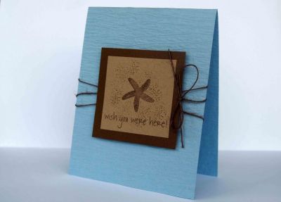 Wish You Were Here
simple starfish and sand scene, along with gorgeous Posh Crepe cardstock from Discount Cardstock
