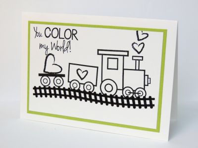 *Color-it Train card
A fun card for a kiddo, that they can color themselves!!! (This card is 5x7)
