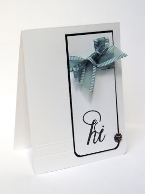 *Formal Hi card
I embossed the lines along the bottom of this card, with my Scor-Pal. 

