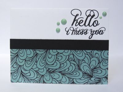 *Hello card
using patterned paper from Bo Bunny
