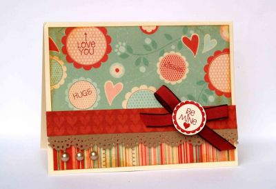 Be Mine
My Mind's Eye patterned paper worked PERFECTLY with this! 
Keywords: minis4circles