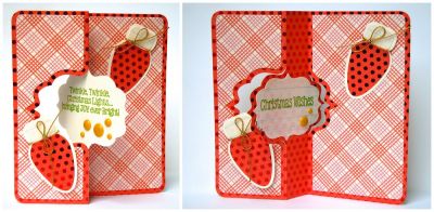 *Twinkle Twinkle Flip-its card
The Fancy Frame #2 Flip-it's die was really fun to use with these cute Christmas lights! (patterned paper from DCWV)

