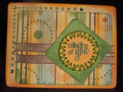Masculine Thinking of You - TSOLC01
October Color Challenge TSOLC01

This month's colors:  Orange, Peach & Green and any Neutral Colors
Keywords: Masculine Thinking Orange Peach Green Stripes Fiber Dots September