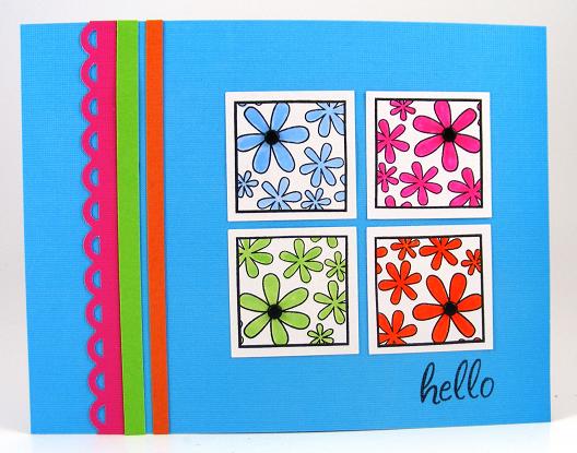 Hello Flowers Card
Keywords: The Stamps Of Life/Hip2Be Set