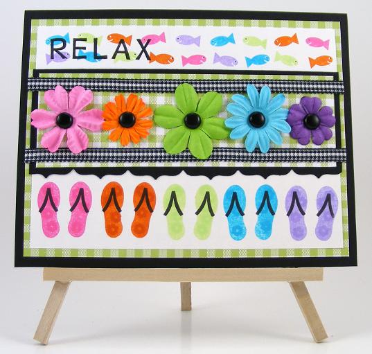 Relax Card
Card features the newly released set called summer4fun.  It also uses the "basic4abc" clear set to spell the word "relax." 
Keywords: basic4abc The {Stamps} Of Life July Release summer4fun