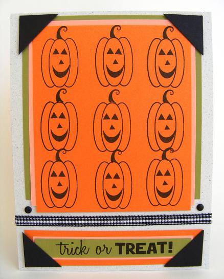 Trick Or Treat Card- TSOLCO1
This is the card I did for the color challenge.  It has natural, peach, orange and green cardstocks.  :)
Keywords: Thanks2Fall Clear Stamp Set