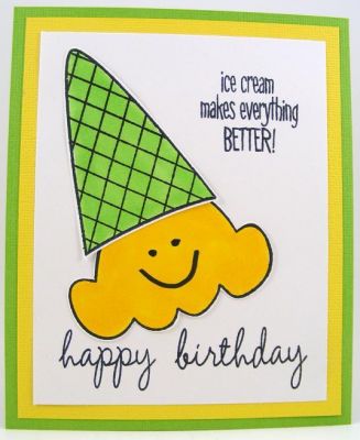 Birthday Cone Hat Card
Card features cone2dish clear stamp stamp plus princess4life (for the happy birthday sentiment).  Used the "cone" for a "hat".....thinking outside the box.  :)
Keywords: cone2dish