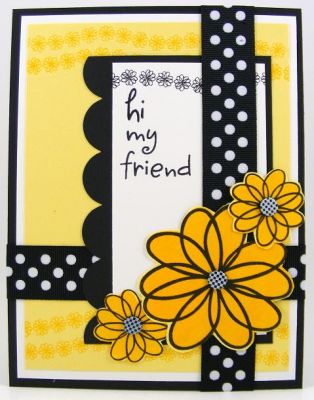 Hi My Friend Card
Card features the flower2doodle clear stamp set.  I am loving this set!  :)
Keywords: flower2doodle SOL