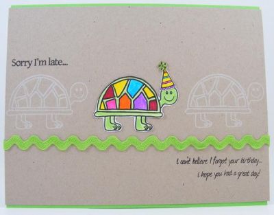 "Late" Turtle Birthday Card
Card features late4birthday clear stamp set by The {Stamps} Of Life.
Keywords: late4Bday stamp set