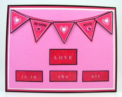 Love Is In The Air Card
Card features the new "banners4all" clear stamp set.  It also has word stamps from the "love2hug" set.  The word stickers on the card are by Little Yellow Bicycle (Sweet Love Collection).
Keywords: May Stamps Of Life Release/banners4all Clear Stamp Set