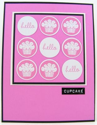 Hello Cupcake Card
The cupcake stamp is from icons4us.  The hello is from tinytitles2stamp.  

http://bevscreativepath.blogspot.com/
Keywords: tinytitles2stamp icons4us